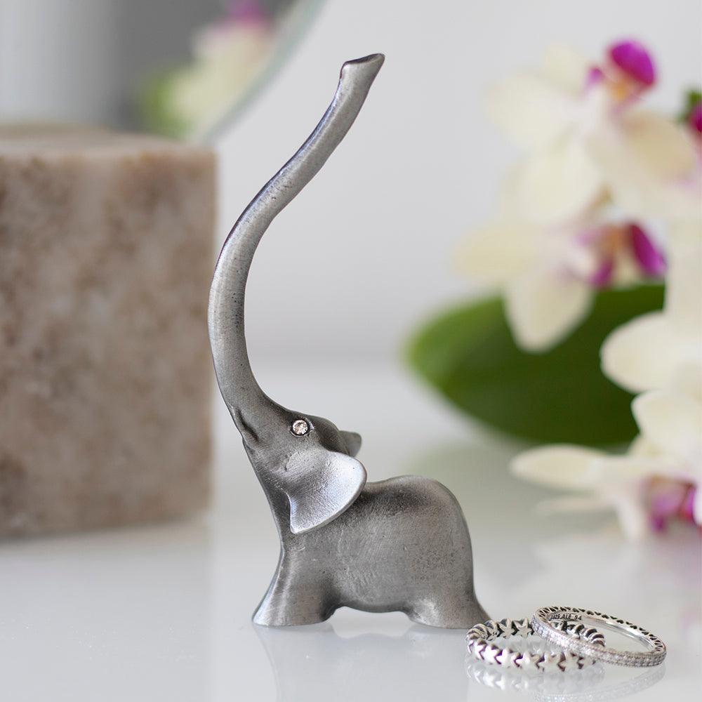 Metal Elephant Ring Holder - DuvetDay.co.uk