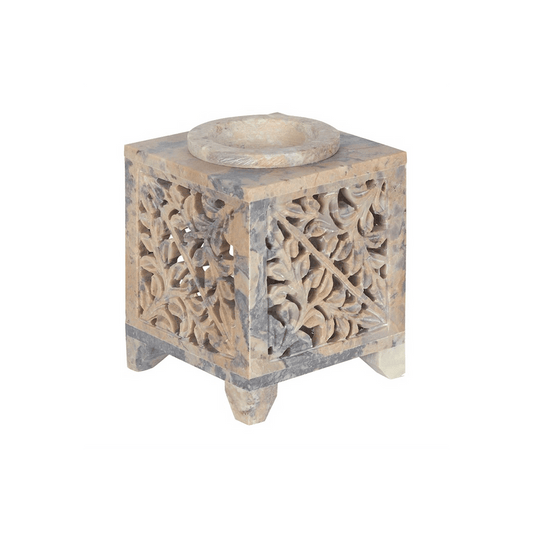 Moroccan Arch Cutout Soapstone Oil Burner - DuvetDay.co.uk