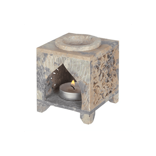 Moroccan Arch Cutout Soapstone Oil Burner - DuvetDay.co.uk