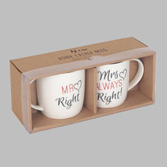 Mr Right & Mrs Always Right Set of 2 Mugs - DuvetDay.co.uk