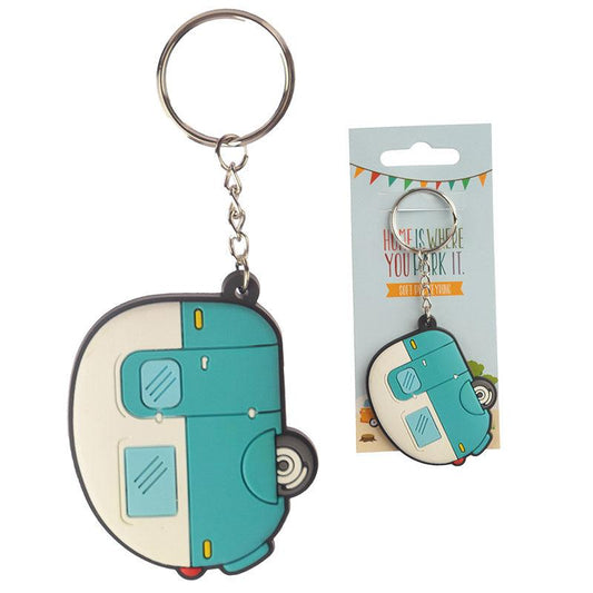 Novelty PVC Keyring - Caravan - DuvetDay.co.uk