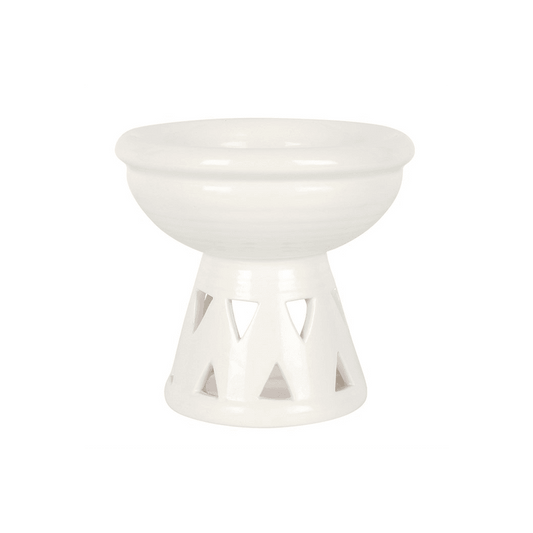 Off White Deep Bowl Oil Burner - DuvetDay.co.uk