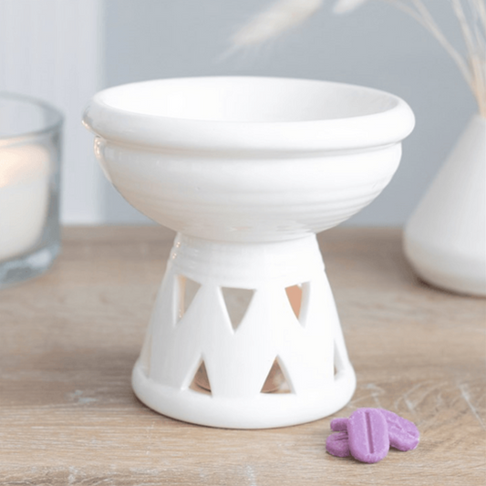 Off White Deep Bowl Oil Burner - DuvetDay.co.uk