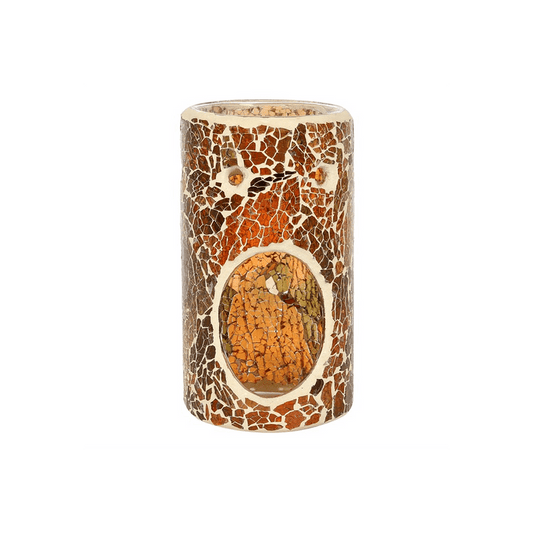 Pillar Brown Crackle Oil Burner - DuvetDay.co.uk