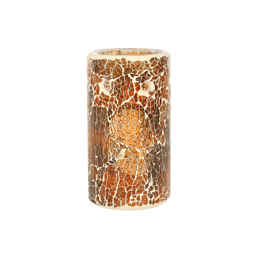 Pillar Brown Crackle Oil Burner - DuvetDay.co.uk