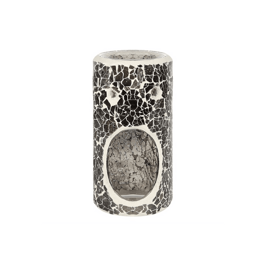 Pillar Gunmetal Grey Crackle Oil Burner - DuvetDay.co.uk