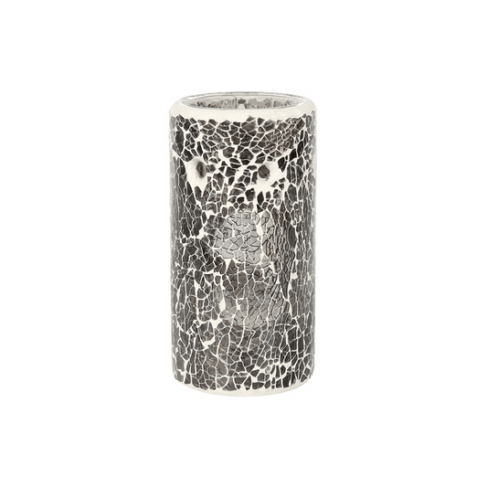 Pillar Gunmetal Grey Crackle Oil Burner - DuvetDay.co.uk