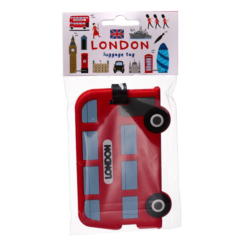 PVC Luggage Tag - London Souvenir London Bus - DuvetDay.co.uk