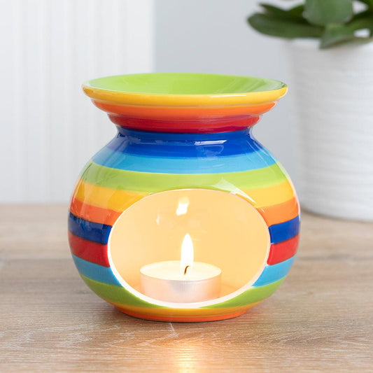 Rainbow Stripe Oil Burner - DuvetDay.co.uk