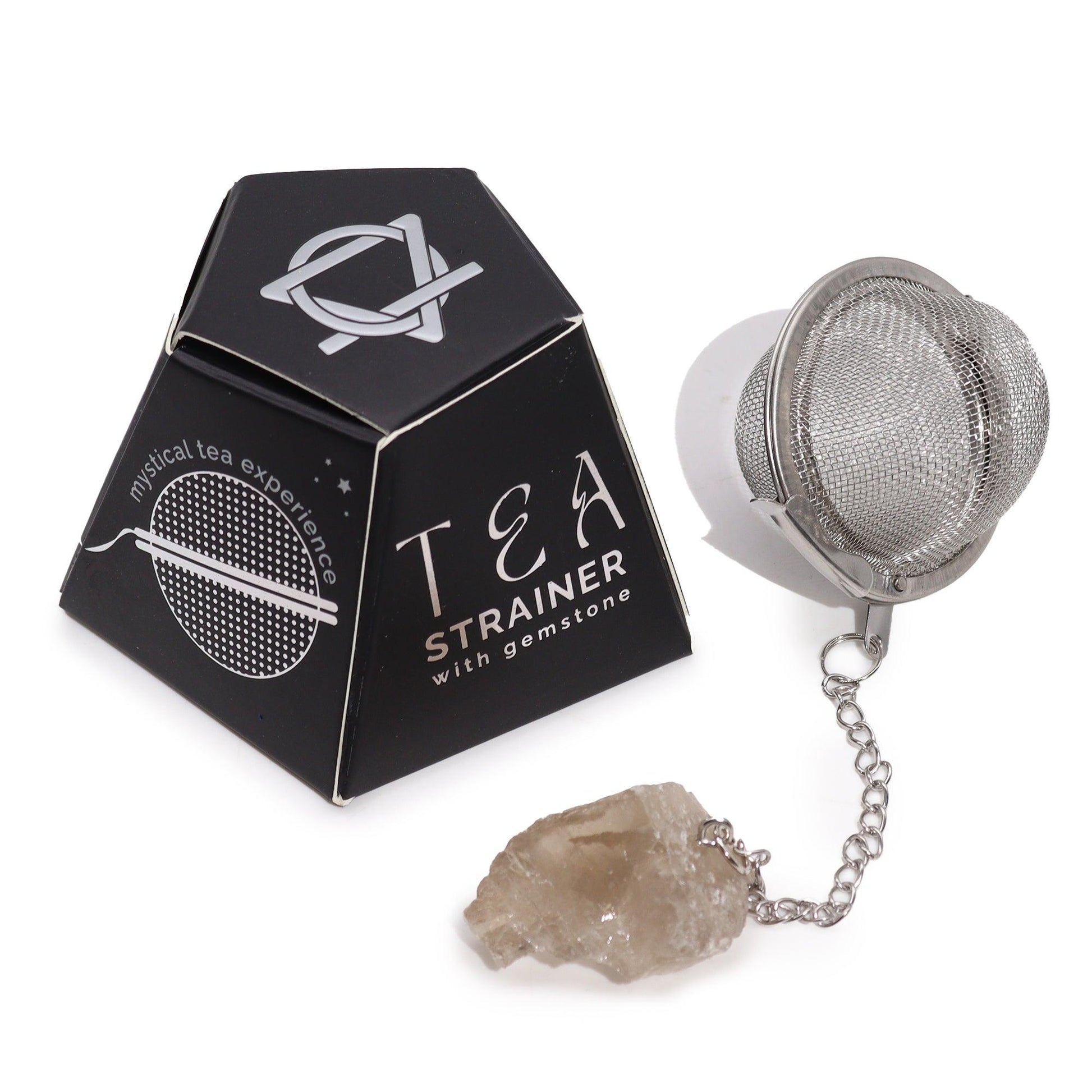 Raw Crystal Gemstone Tea Strainer - Smoky Quartz - DuvetDay.co.uk