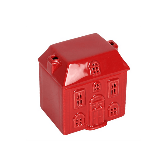 Red Ceramic House Oil Burner - DuvetDay.co.uk