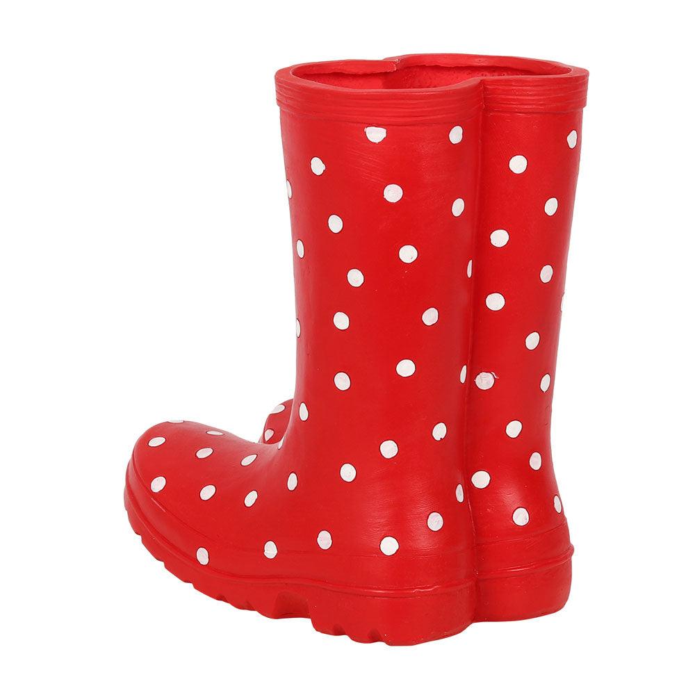 Red Welly Boot Planter - DuvetDay.co.uk