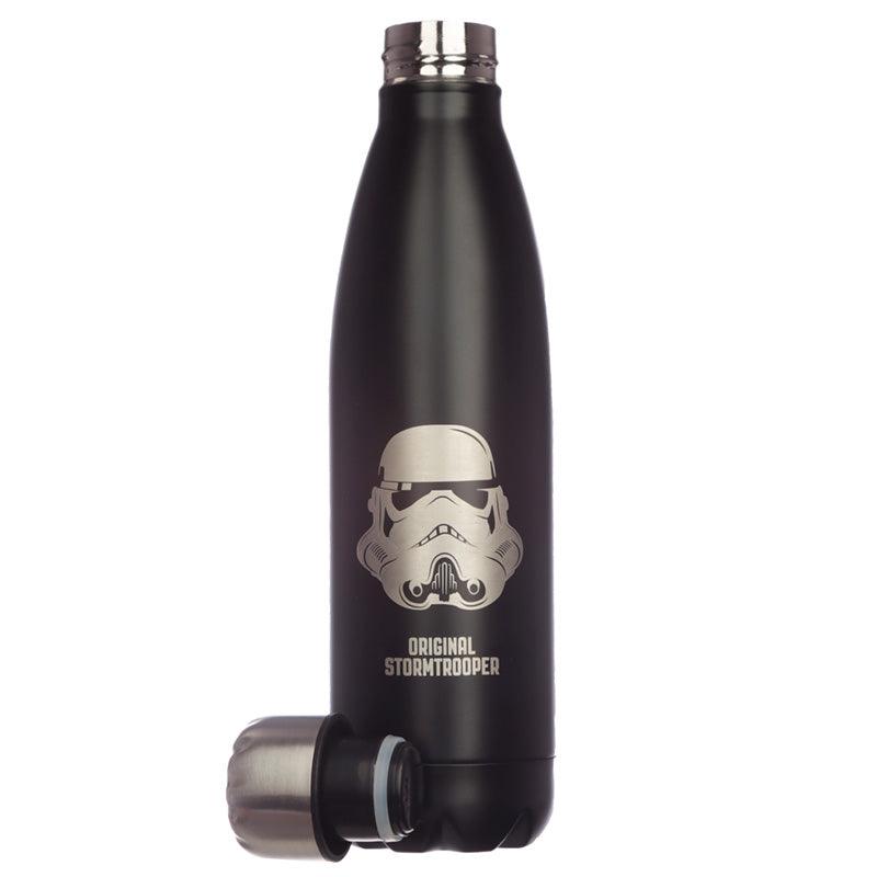 Reusable Stainless Steel Insulated Drinks Bottle 500ml - The Original Stormtrooper Black - DuvetDay.co.uk