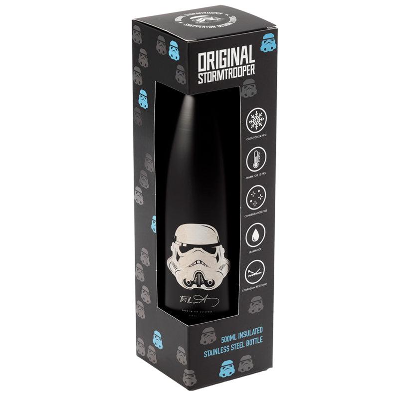 Reusable Stainless Steel Insulated Drinks Bottle 500ml - The Original Stormtrooper Black - DuvetDay.co.uk