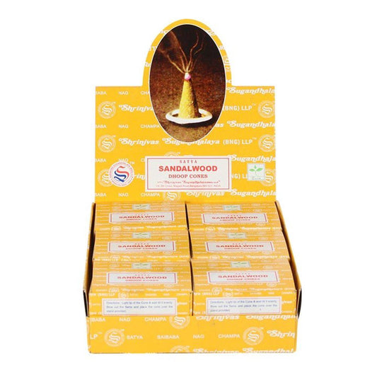 Set of 12 Packets of Sandalwood Dhoop Cones by Satya - DuvetDay.co.uk