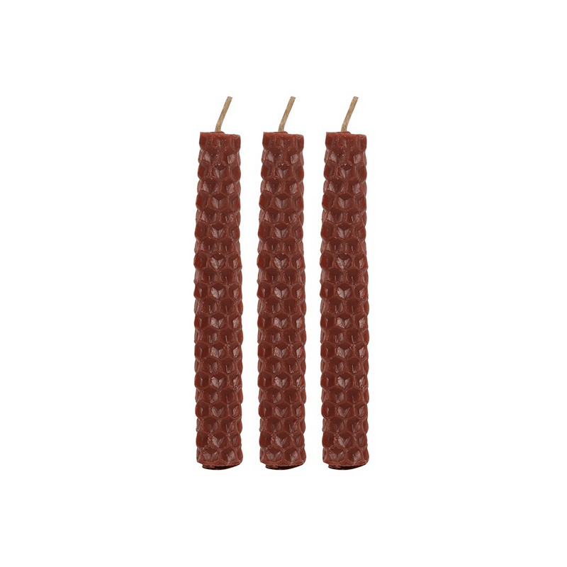 Set of 6 Brown Beeswax Spell Candles - DuvetDay.co.uk