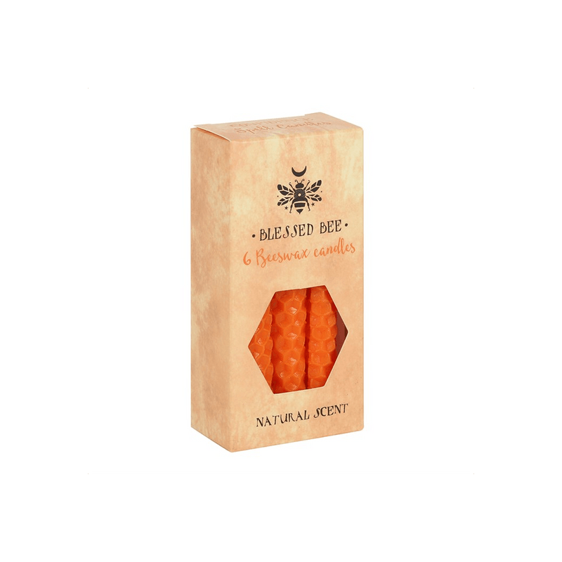 Set of 6 Orange Beeswax Spell Candles - DuvetDay.co.uk