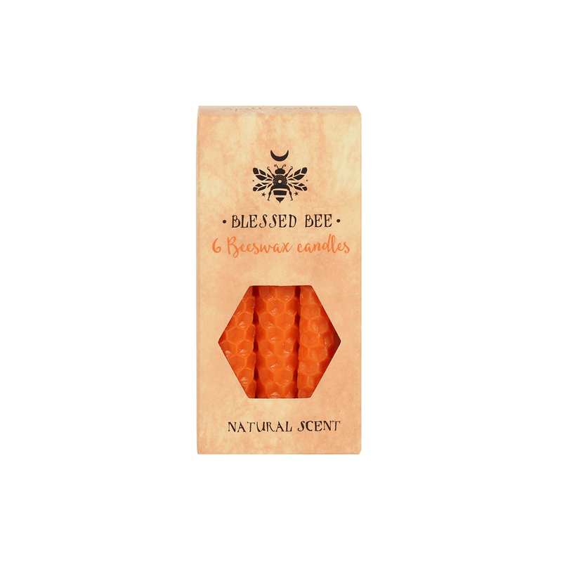 Set of 6 Orange Beeswax Spell Candles - DuvetDay.co.uk