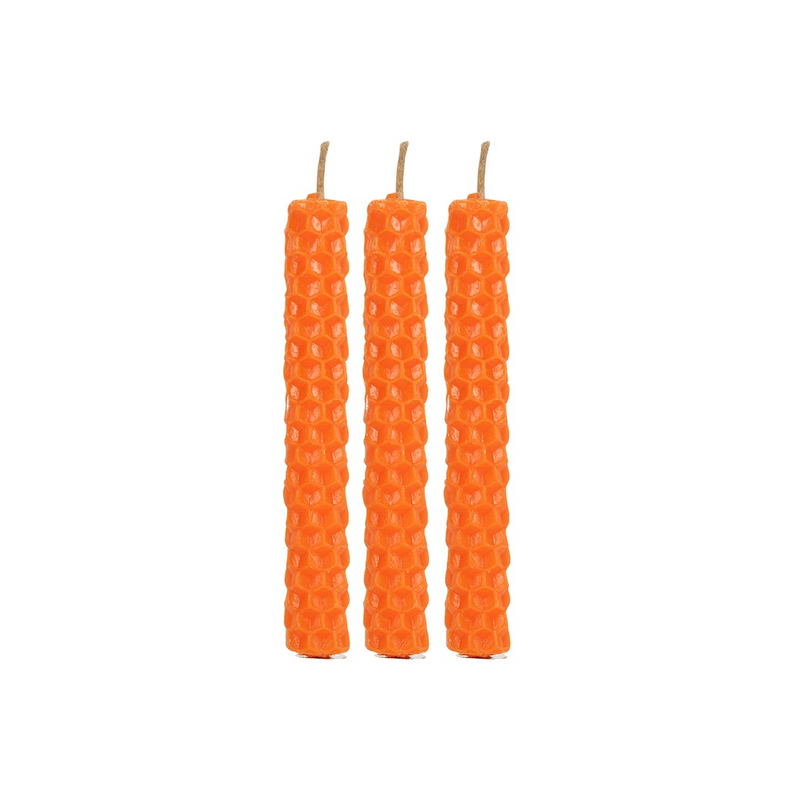 Set of 6 Orange Beeswax Spell Candles - DuvetDay.co.uk