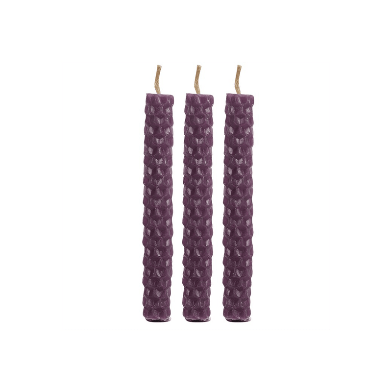 Set of 6 Purple Beeswax Spell Candles - DuvetDay.co.uk