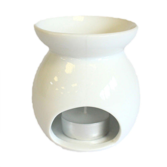 Sm Classic White Oil Burner - Tree Cut-out - DuvetDay.co.uk