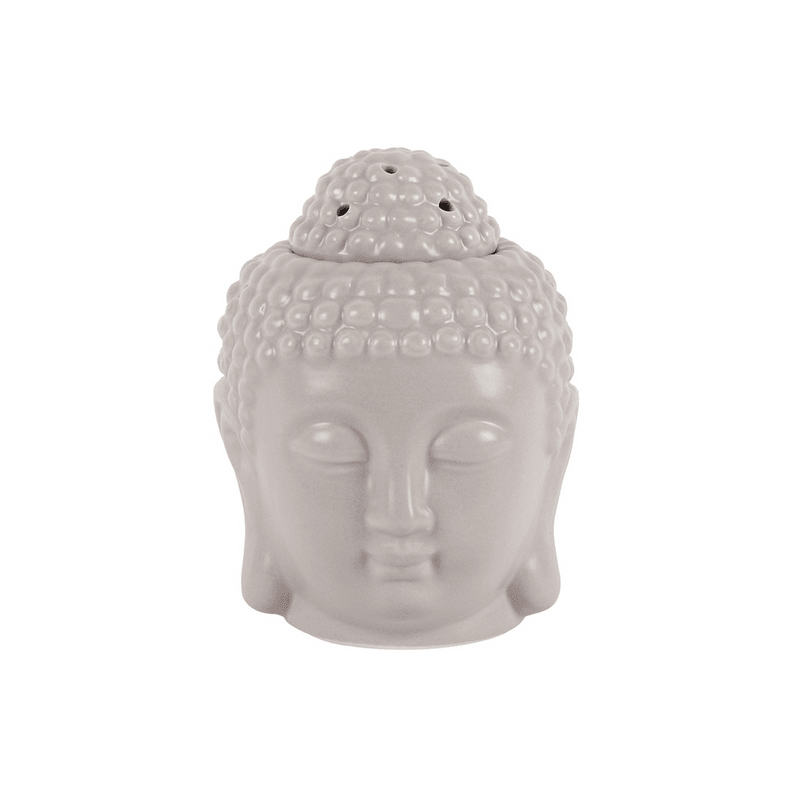 Small Grey Buddha Head Oil Burner - DuvetDay.co.uk