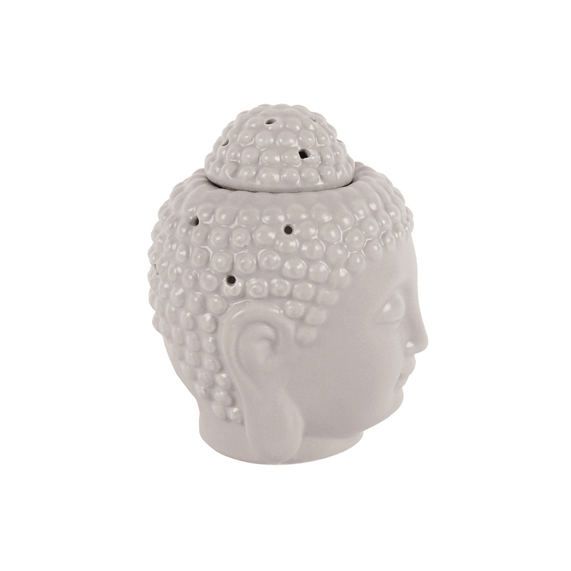 Small Grey Buddha Head Oil Burner - DuvetDay.co.uk