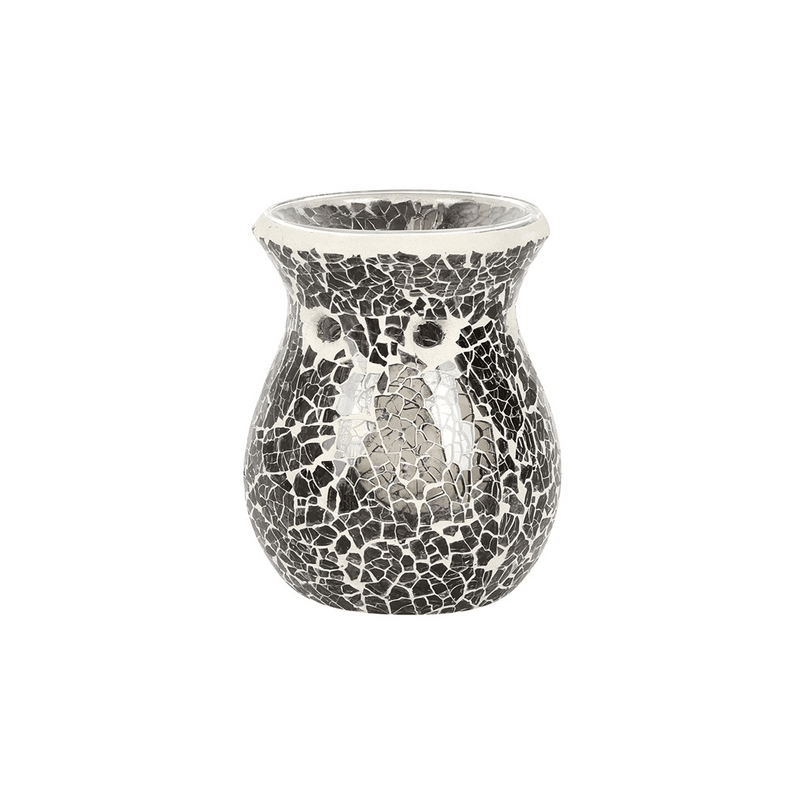 Small Gunmetal Grey Crackle Oil Burner - DuvetDay.co.uk