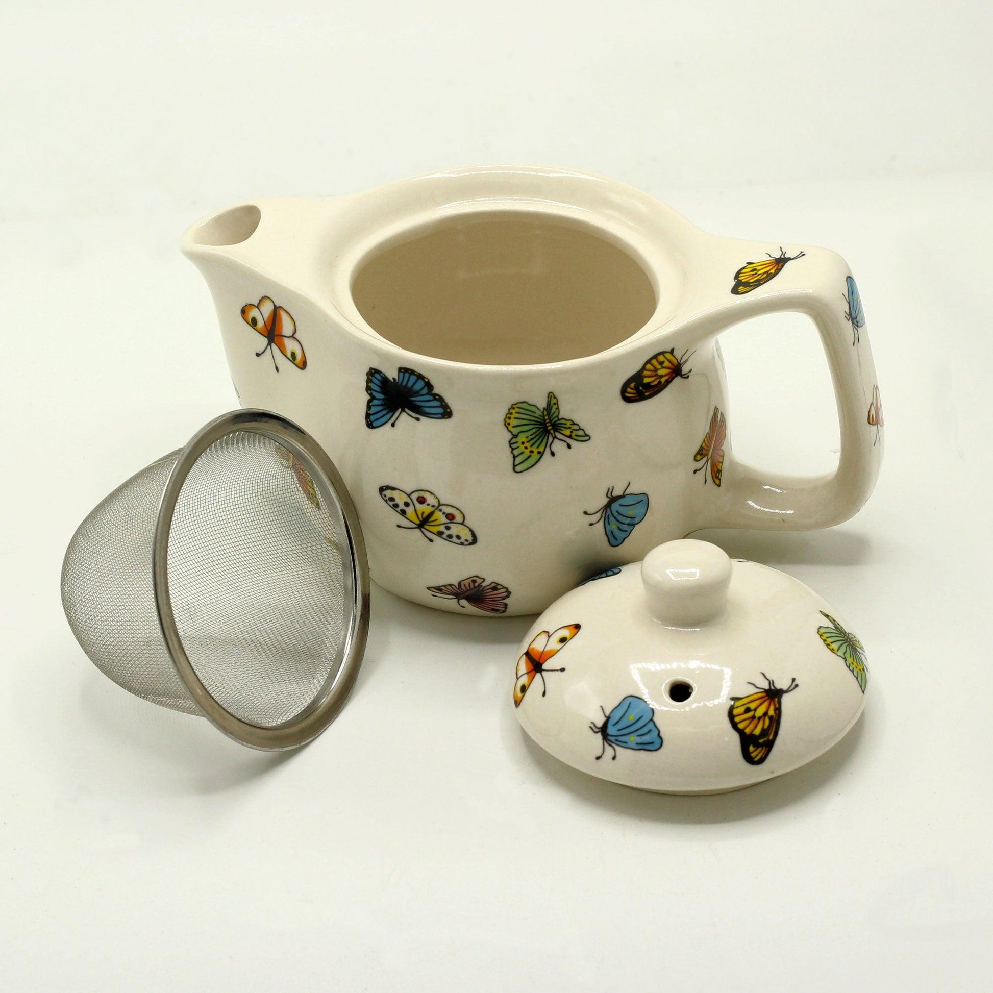 Small Herbal Teapot - Butterflies - DuvetDay.co.uk