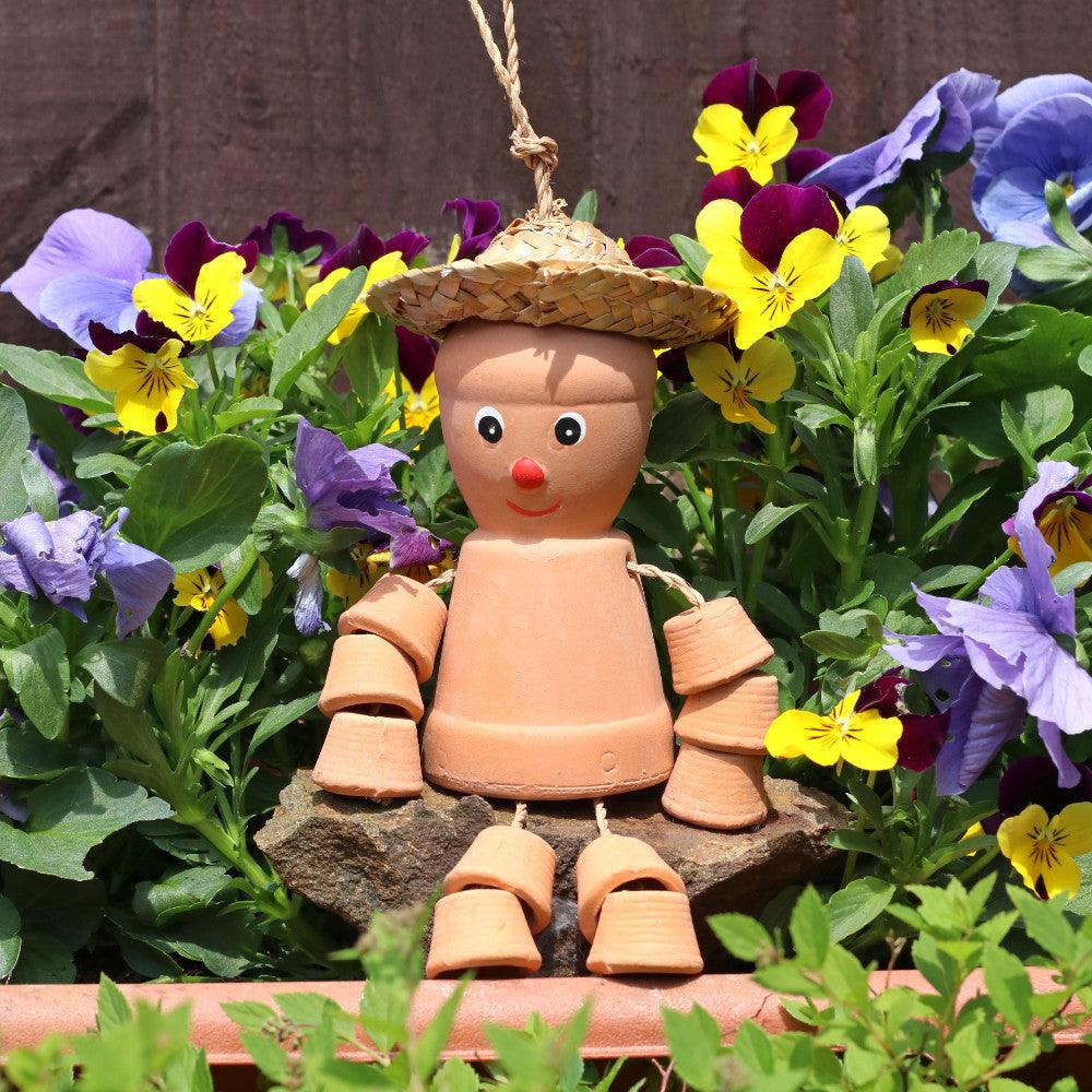 Small Terracotta Pot Man - DuvetDay.co.uk