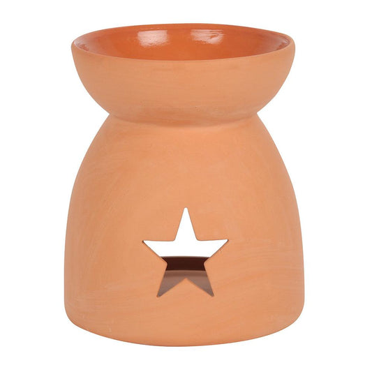 Star Cutout Terracotta Effect Oil Burner - DuvetDay.co.uk