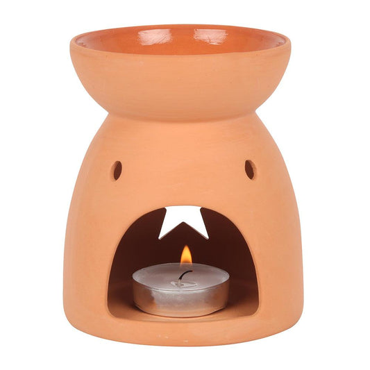 Star Cutout Terracotta Effect Oil Burner - DuvetDay.co.uk