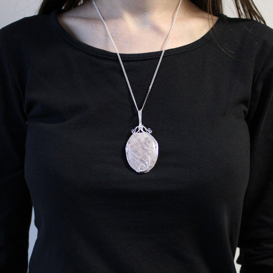 Swirl Wrapped Gemstone Necklace - Opalite - DuvetDay.co.uk