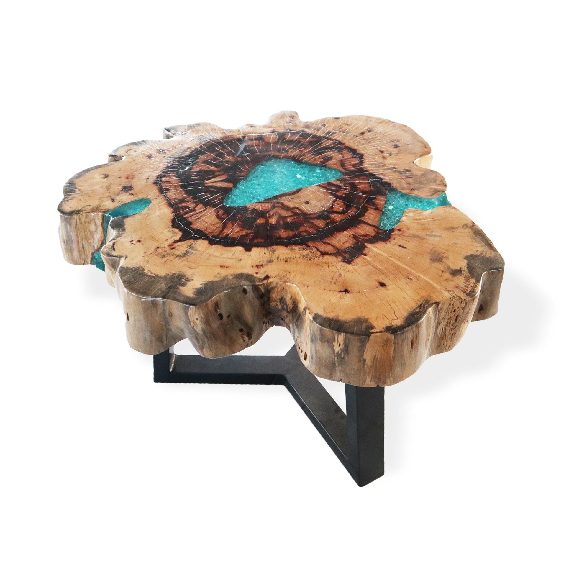 Tamarind and Resin Coffee Table - Aqua - DuvetDay.co.uk