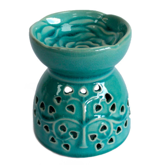 Tree of Life Oil Burner - Blue - DuvetDay.co.uk