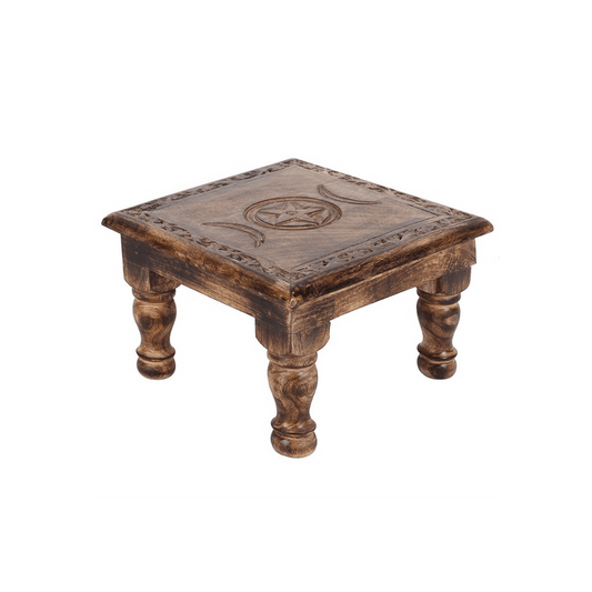 Triple Moon Altar Table with Detailed Border - DuvetDay.co.uk