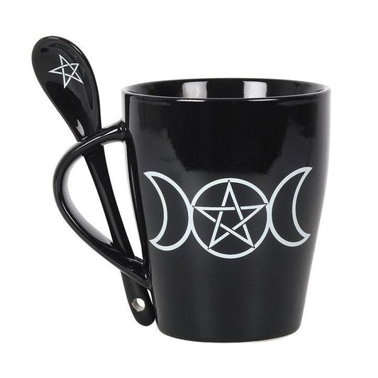 Triple Moon Mug and Spoon Set - DuvetDay.co.uk