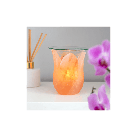 Tulip Shaped Himalayan Salt Oil Burner - DuvetDay.co.uk