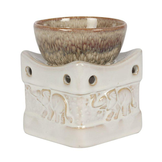 Two Tone Elephant Oil Burner - DuvetDay.co.uk