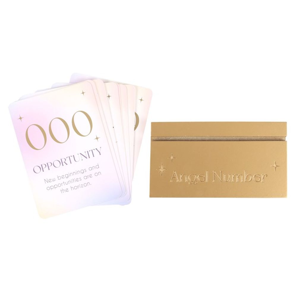 Angel Number Affirmation Cards with Wooden Stand - DuvetDay.co.uk