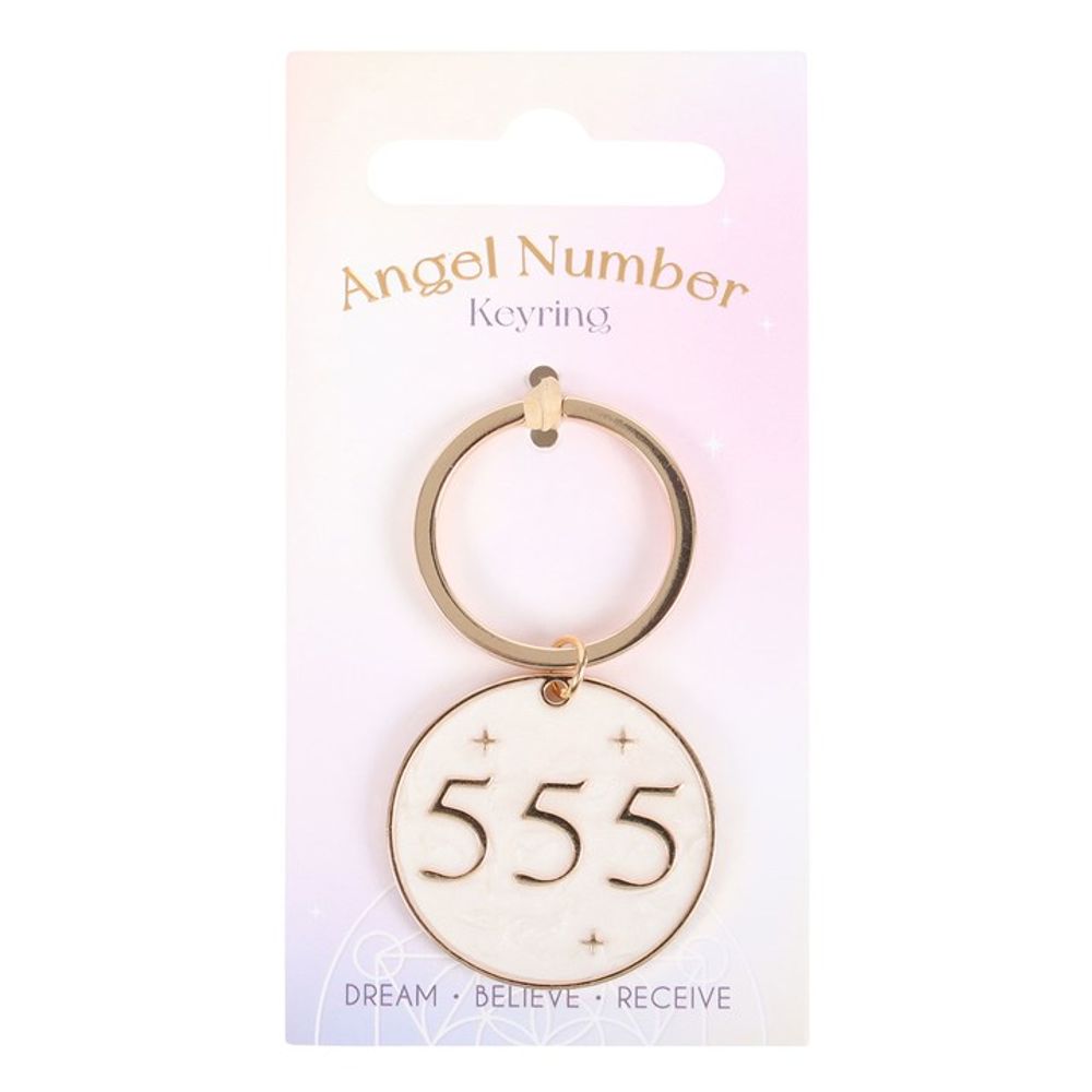 555 Angel Number Keyring - DuvetDay.co.uk