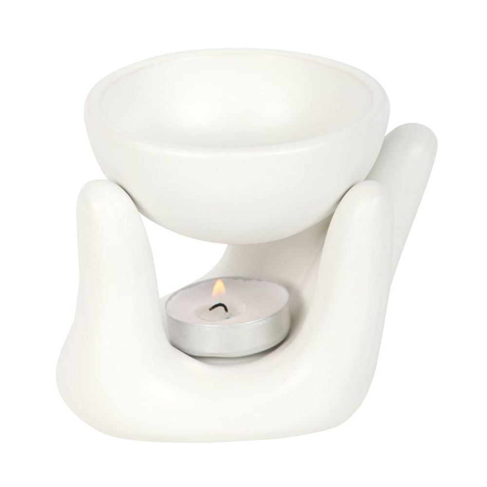 White Hand Ceramic Oil Burner - DuvetDay.co.uk