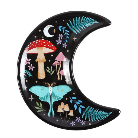 Crescent Moon Dark Forest Print Trinket Dish - DuvetDay.co.uk