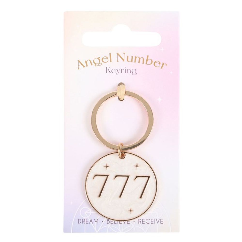 777 Angel Number Keyring - DuvetDay.co.uk