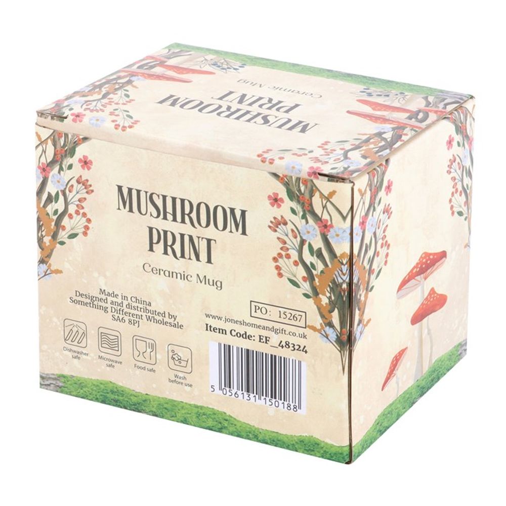 All Over Mushroom Print Mug - DuvetDay.co.uk