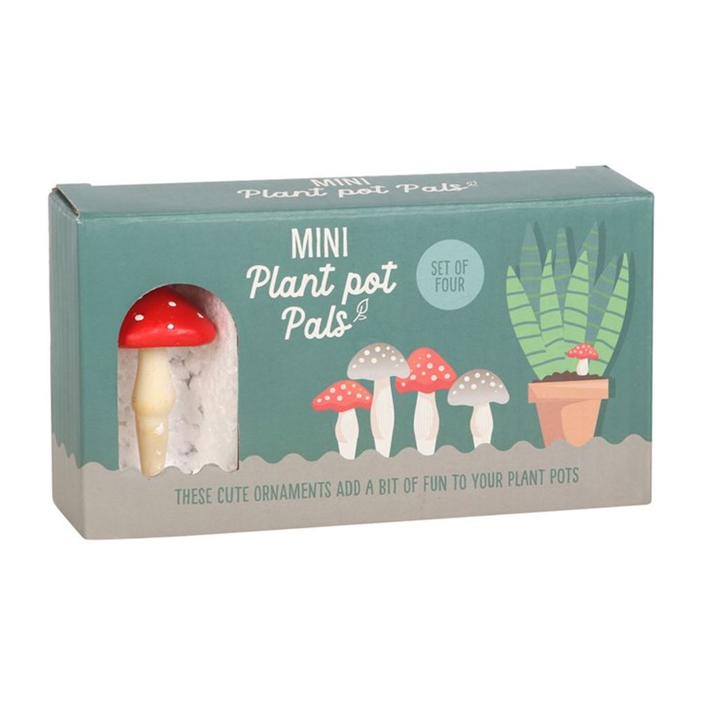 Set of 4 Mini Mushroom Plant Pot Pals - DuvetDay.co.uk