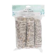 Pack of 6 15cm Medium White Sage Smudge Stick Wands - DuvetDay.co.uk