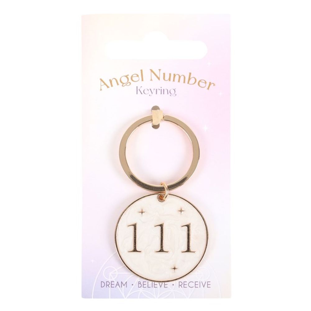 111 Angel Number Keyring - DuvetDay.co.uk