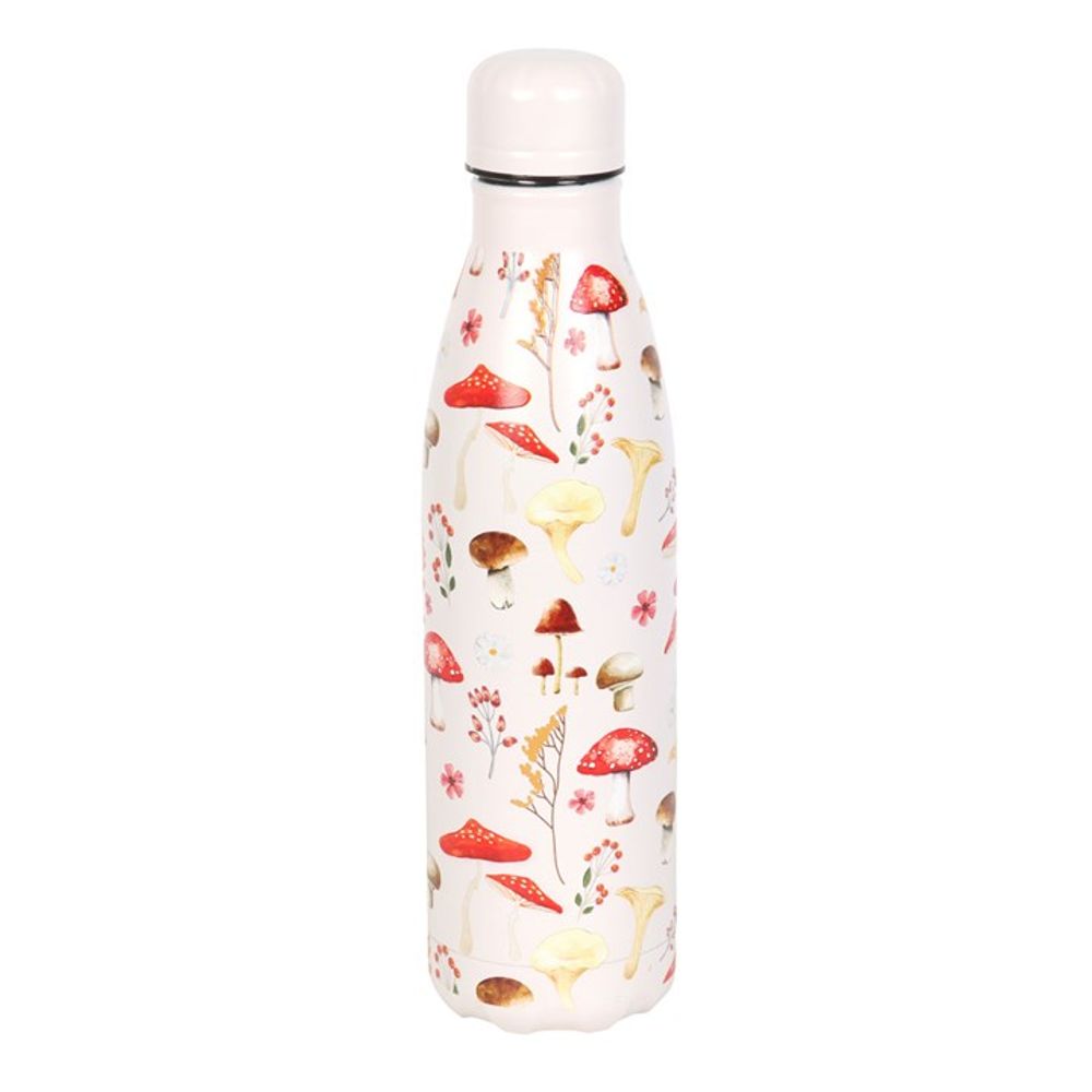 All Over Mushroom Print Metal Water Bottle - DuvetDay.co.uk