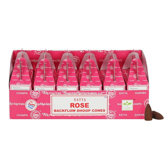 Set of 6 Packets of Satya Rose Backflow Dhoop Cones